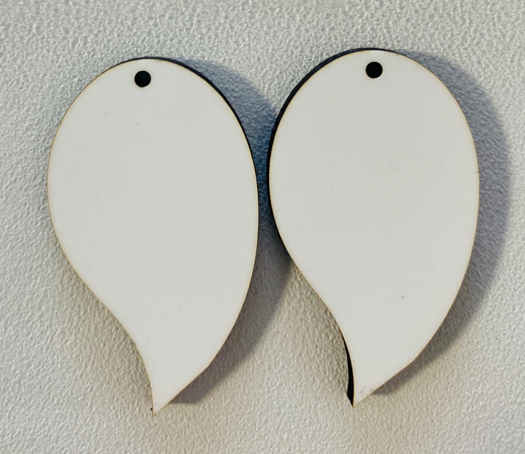 Sublimation Earrings, curved teardrop, 1.5 inch - 1 sided SE4